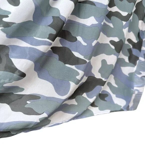 LOGO Lori Goldstein Hoodie Plus Size 1X Gray Camo Zip Front Stretch Jacket Women - Picture 9 of 9